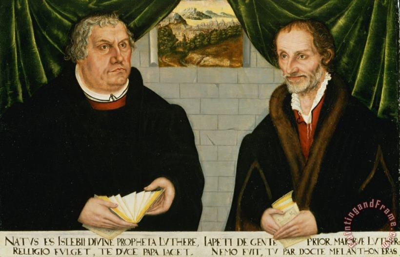 Double Portrait of Martin Luther (1483 1546) And Philip Melanchthon (1497 1560) painting - Lucas Cranach The Younger Double Portrait of Martin Luther (1483 1546) And Philip Melanchthon (1497 1560) Art Print