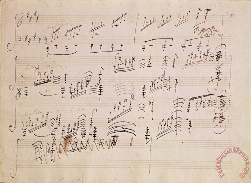 Ludwig van Beethoven Score sheet of Moonlight Sonata Art Print