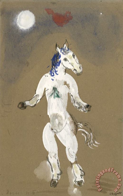 Marc Chagall A Horse. Costume Design for Scene II of The Ballet Aleko. (1942) Art Print