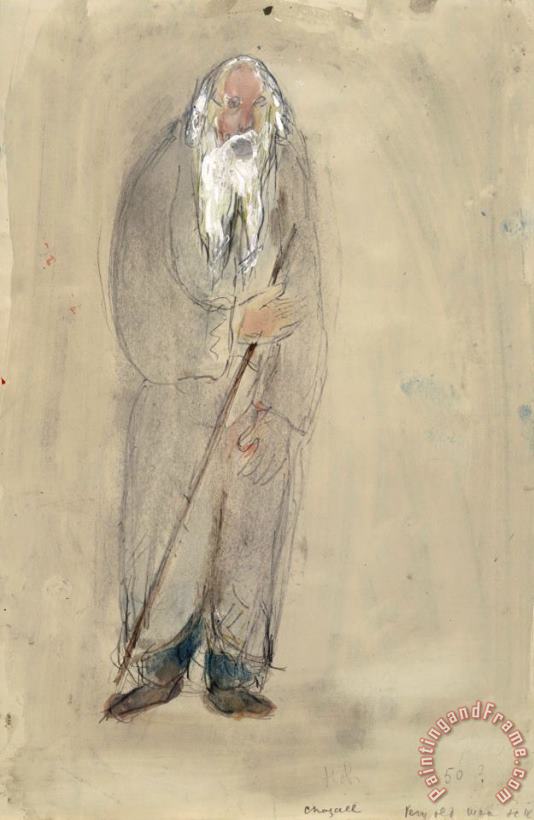 A Very Old Man, Costume Design for Aleko (scene Iv). (1942) painting - Marc Chagall A Very Old Man, Costume Design for Aleko (scene Iv). (1942) Art Print
