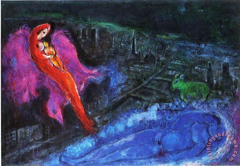 Marc Chagall Bridges Over The Seine 1954 Art Painting
