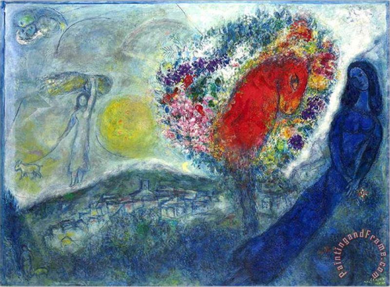 Chagall Landscape painting - Marc Chagall Chagall Landscape Art Print