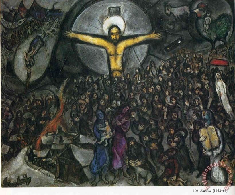 Exodus 1966 painting - Marc Chagall Exodus 1966 Art Print