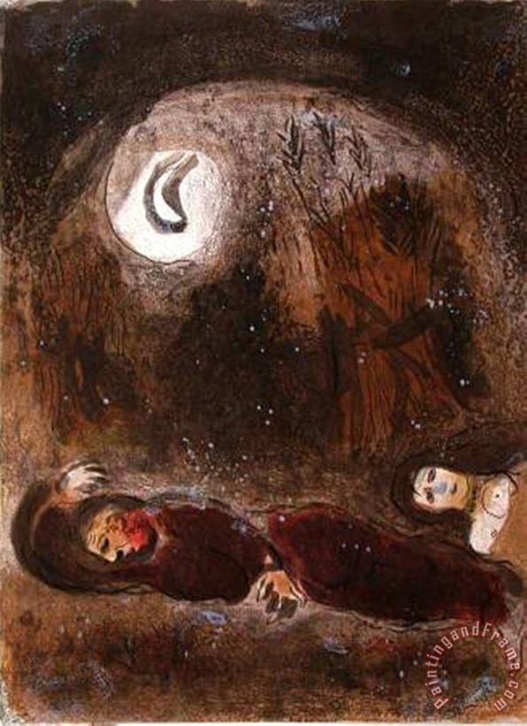 La Bible Ruth Aux Pieds De Booz painting - Marc Chagall La Bible Ruth Aux Pieds De Booz Art Print