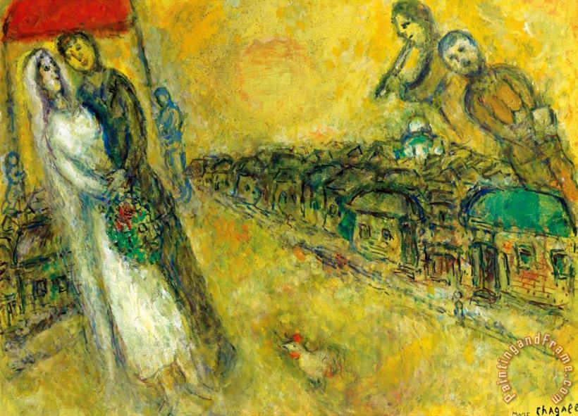 Marc Chagall Les Maries Sous Le Baldaquin Art Print