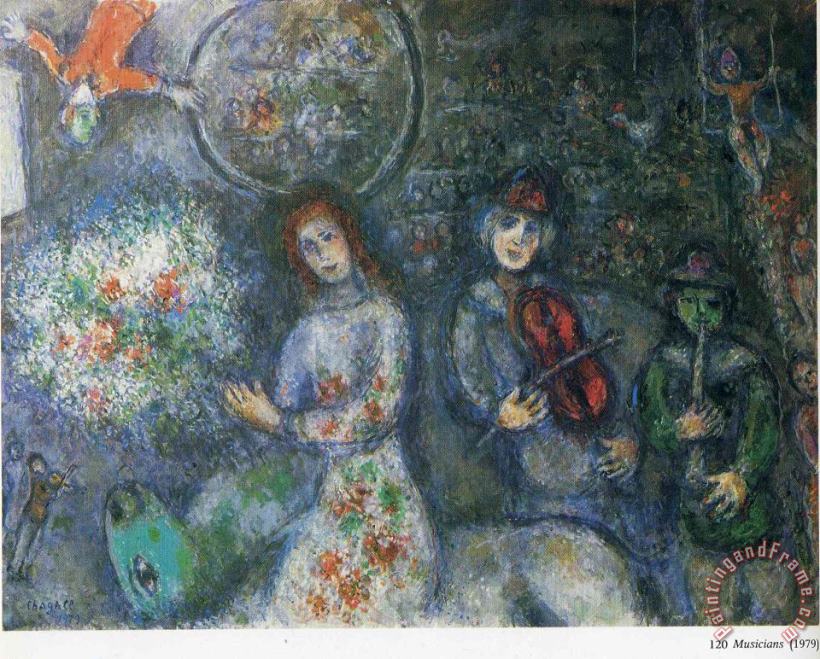 Musicians 1979 painting - Marc Chagall Musicians 1979 Art Print