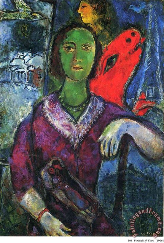 Marc Chagall Portrait of Vava 1966 Art Painting