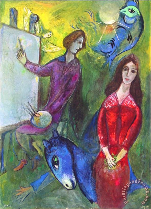 Marc Chagall The Artist And His Model Art Print