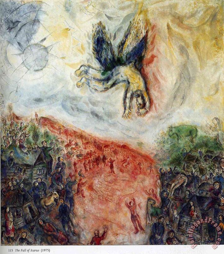Marc Chagall The Fall of Icarus 1975 Art Painting