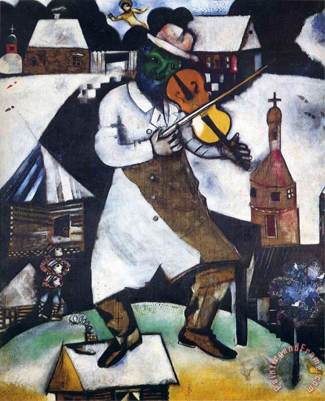 Marc Chagall The Fiddler 1913 Art Painting
