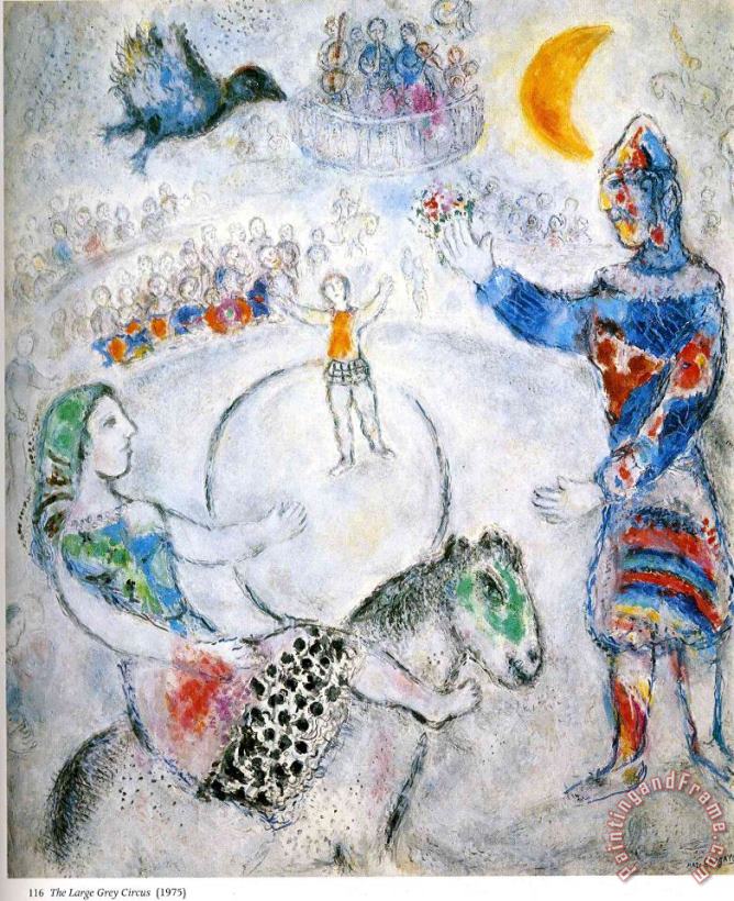 Marc Chagall The Large Gray Circus 1975 Art Painting
