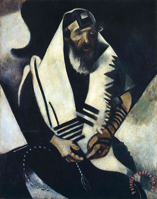 Marc Chagall The Praying Jew Rabbi of Vitebsk 1914 Art Print