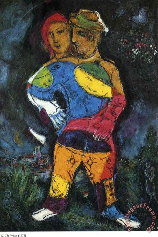 The Walk 1973 painting - Marc Chagall The Walk 1973 Art Print
