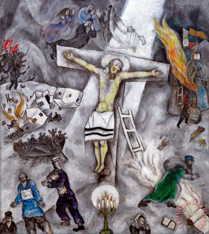 Marc Chagall White Crucifixion 1938 Art Print