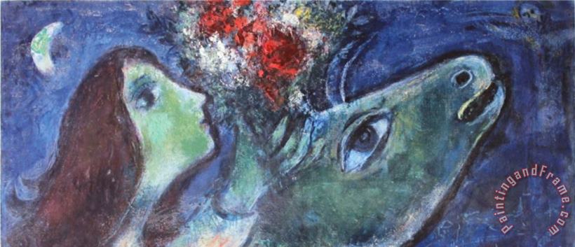 Woman with Green Donkey painting - Marc Chagall Woman with Green Donkey Art Print
