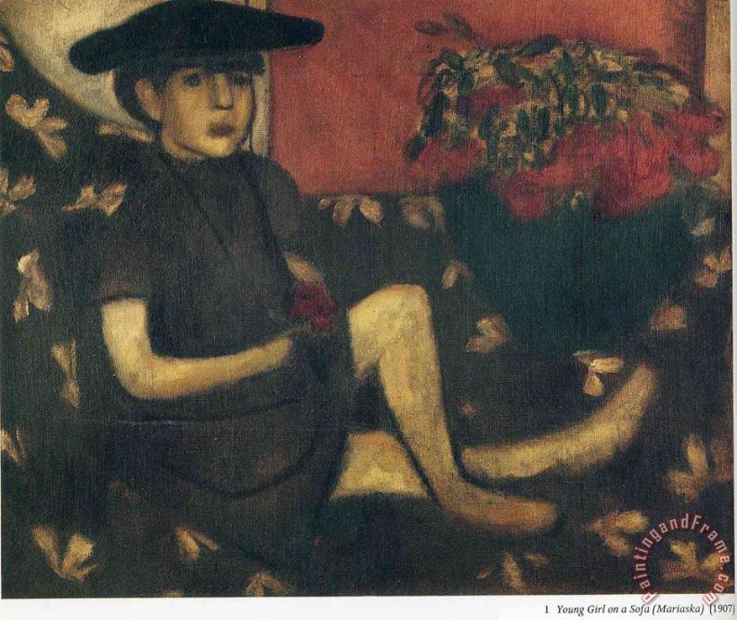 Marc Chagall Young Girl on a Sofa Mariaska 1907 Art Painting