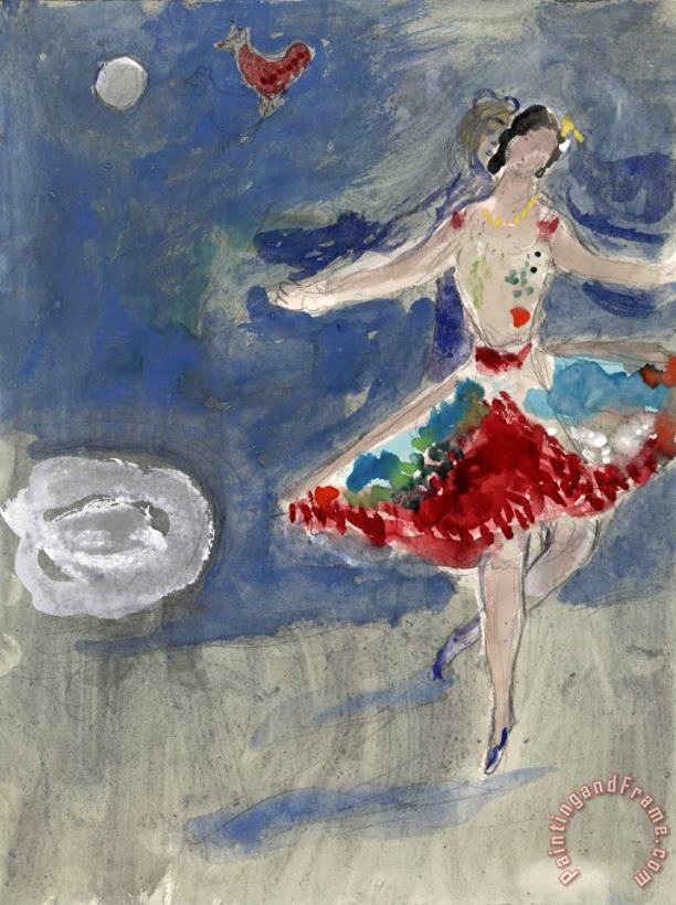 Marc Chagall Zemphira. Costume Design for Scene I of The Ballet Aleko. (1942) Art Painting