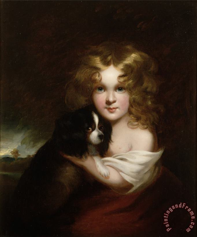 Margaret Sarah Carpenter Young Girl with a Dog Art Painting