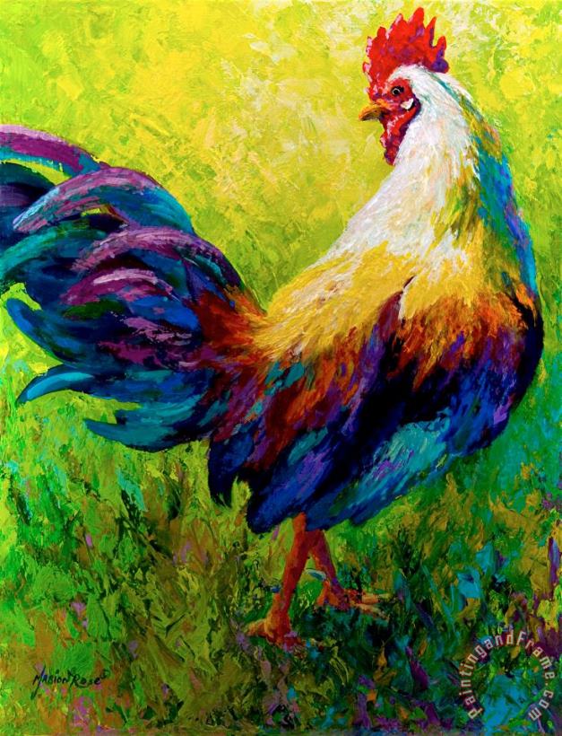 CEO Of The Ranch - Rooster painting - Marion Rose CEO Of The Ranch - Rooster Art Print