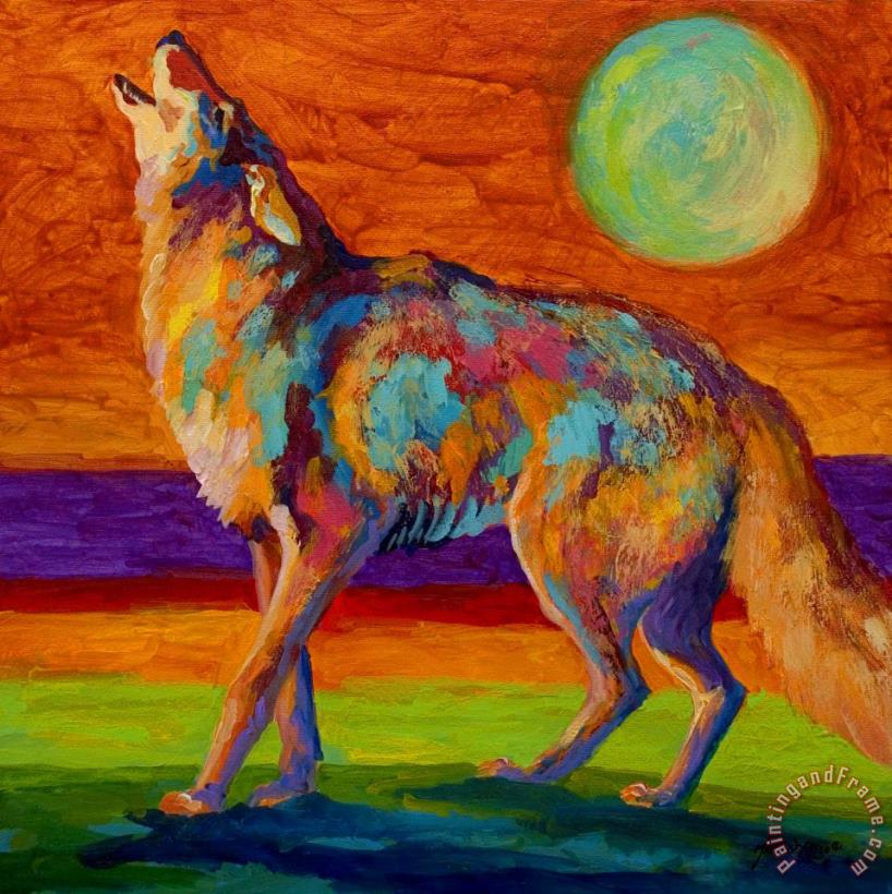 Marion Rose Moon Talk - Coyote Art Painting