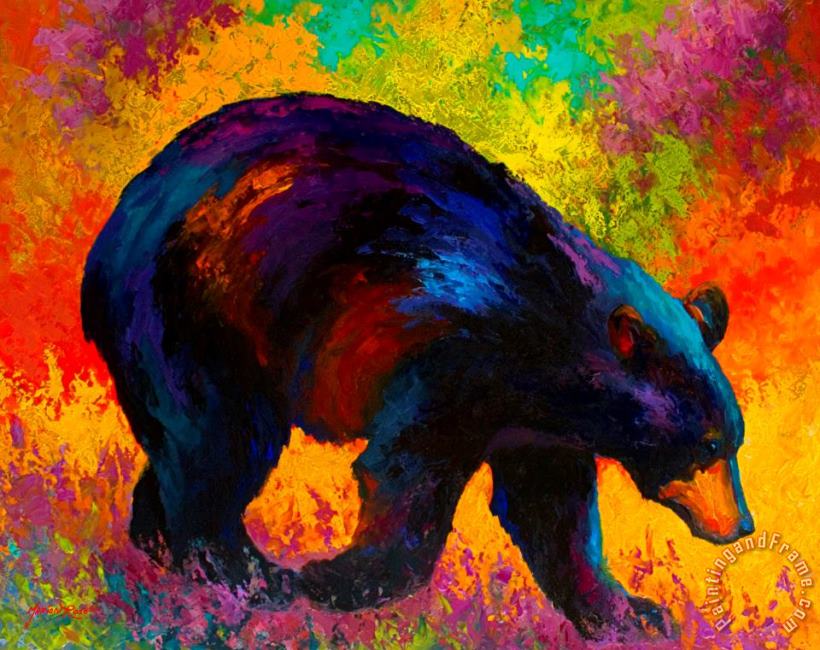Marion Rose Roaming - Black Bear Art Painting