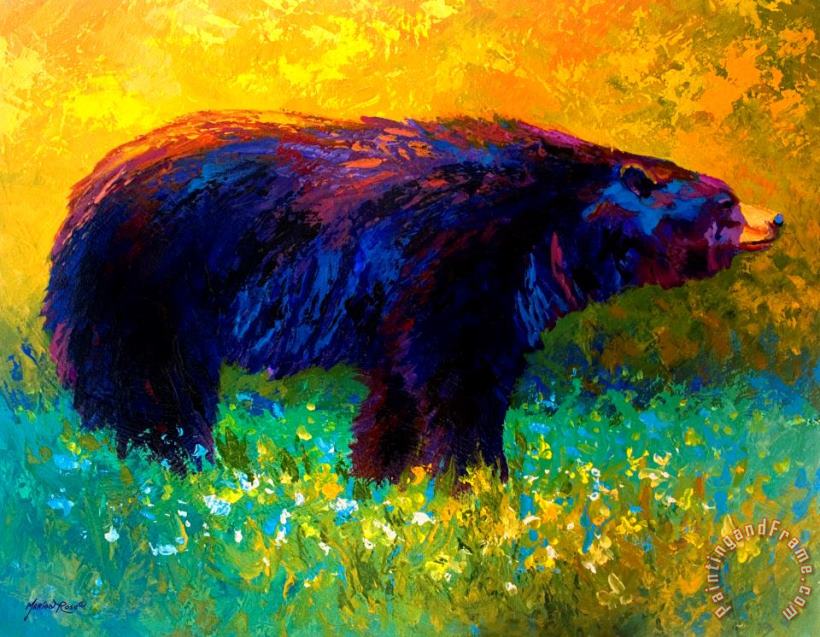 Marion Rose Spring Stroll - Black Bear Art Painting