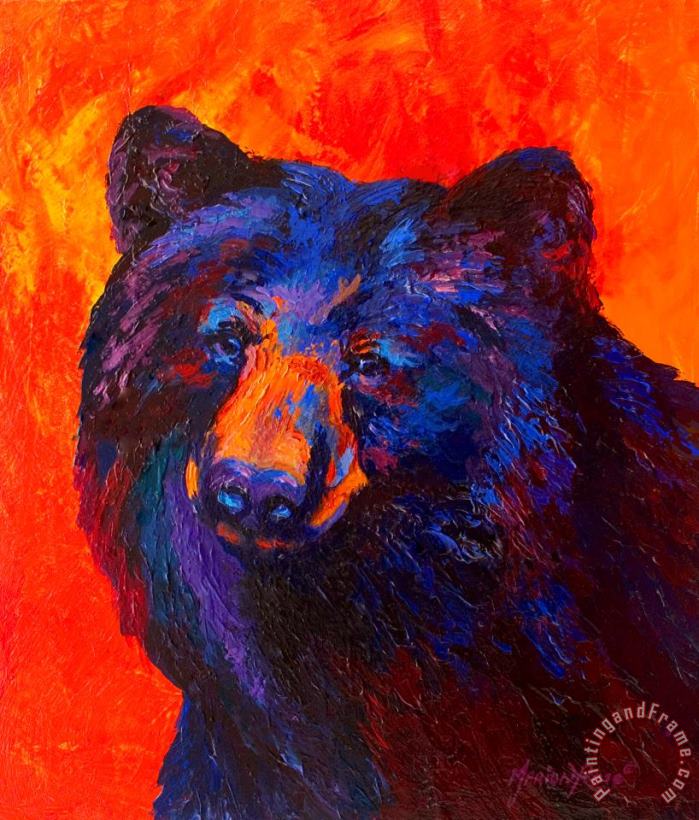 Marion Rose Thoughtful - Black Bear Art Painting