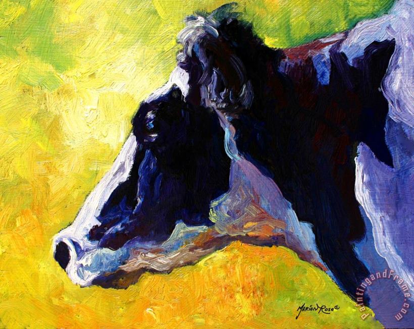 Marion Rose Working Girl - Holstein Cow Art Painting