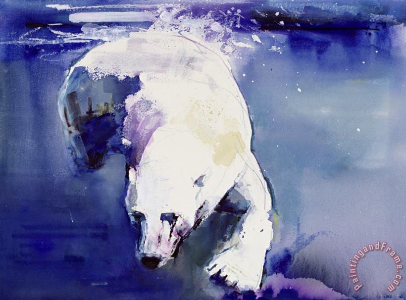 Underwater Bear painting - Mark Adlington Underwater Bear Art Print