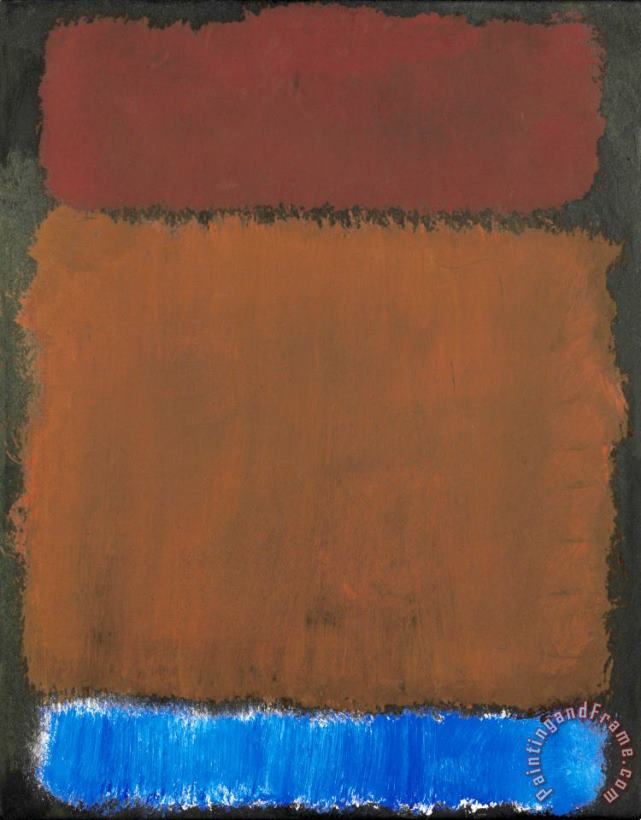 Mark Rothko Wine, Rust, Blue on Black, 1968 Art Painting