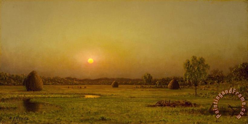 Marsh Sunset, Newburyport, Massachusetts painting - Martin Johnson Heade Marsh Sunset, Newburyport, Massachusetts Art Print