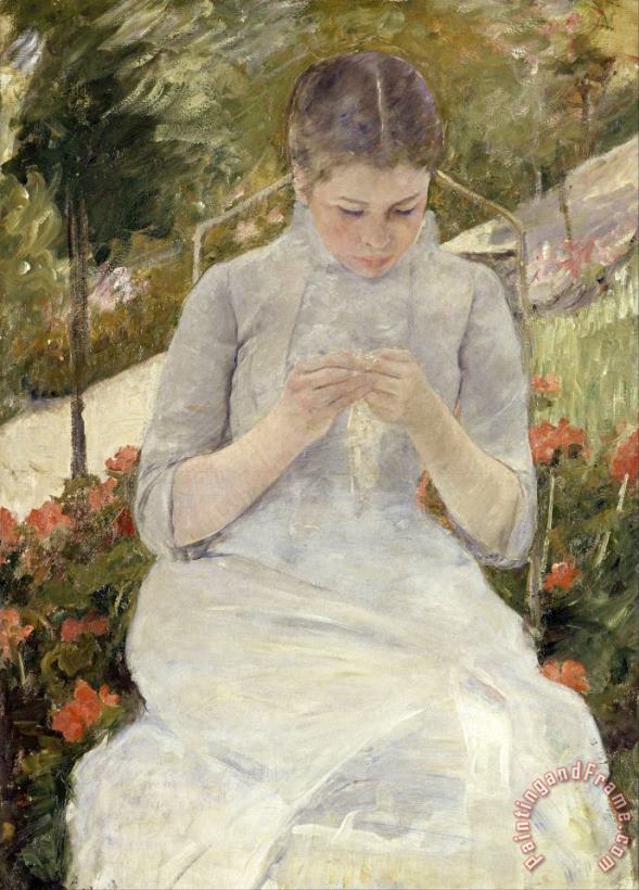 Girl in The Garden painting - Mary Cassatt Girl in The Garden Art Print