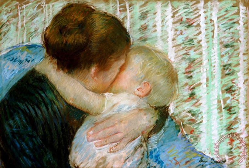 Mary Stevenson Cassatt A Goodnight Hug Art Painting