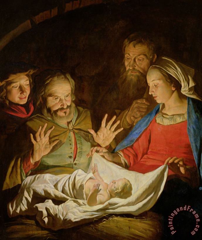 The Adoration of the Shepherds painting - Matthias Stomer The Adoration of the Shepherds Art Print