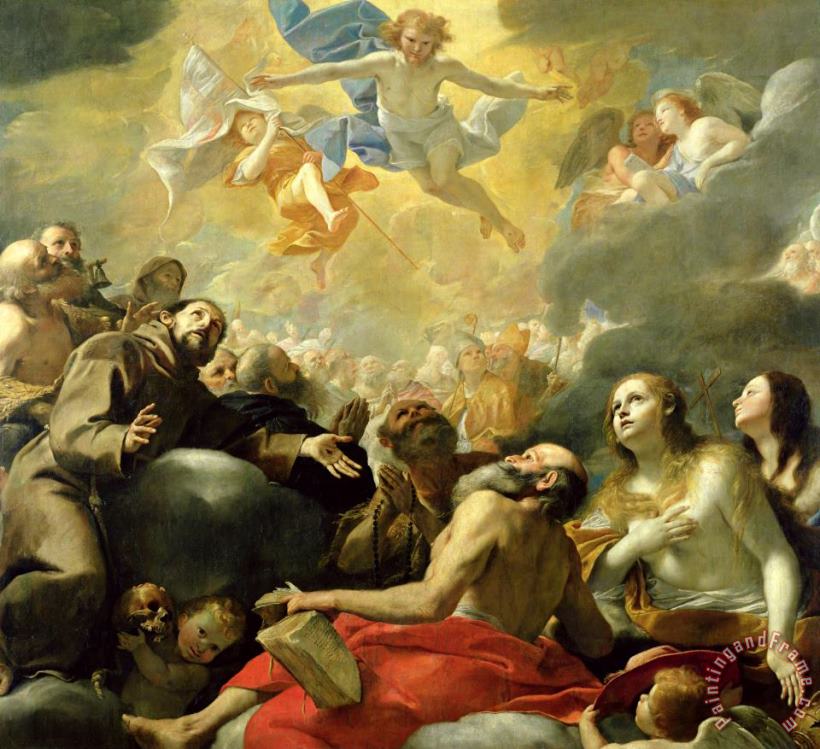 Mattia Preti Christ in Glory with the Saints Art Painting