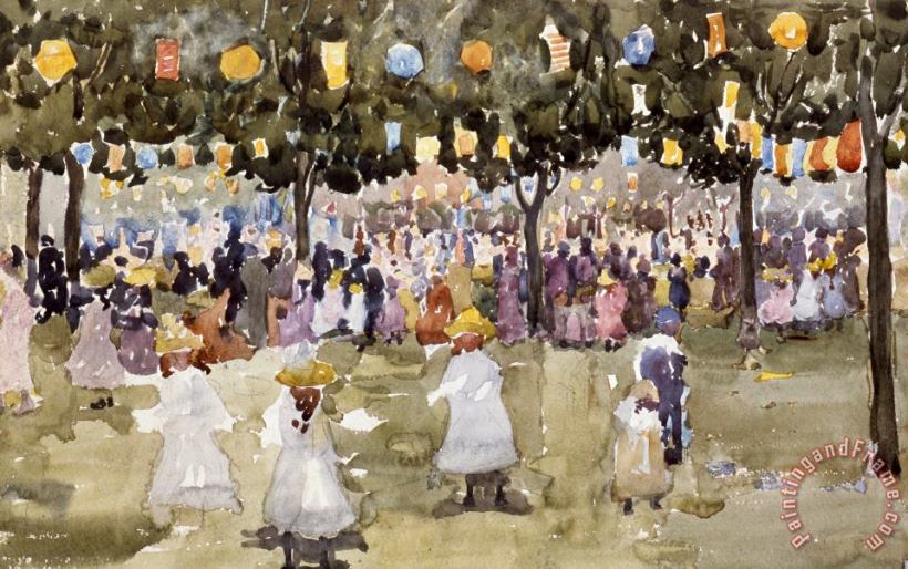 Maurice Prendergast Central Park New York City July Fourth Art Painting