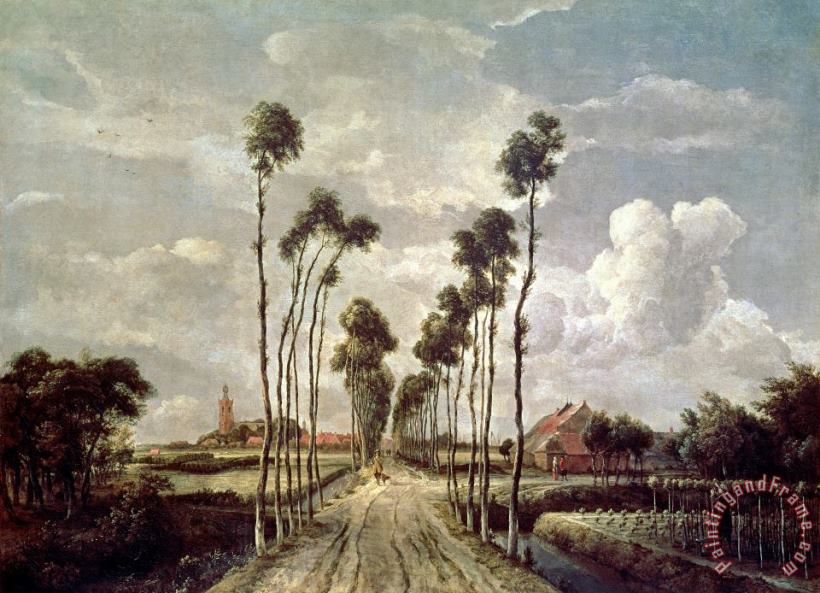 The Avenue at Middelharnis painting - Meindert Hobbema The Avenue at Middelharnis Art Print