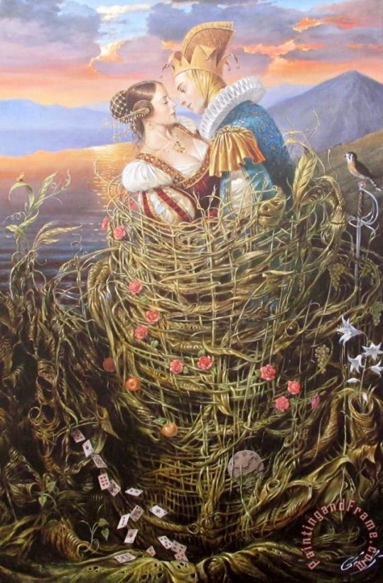 Basket of Love painting - Michael Cheval Basket of Love Art Print