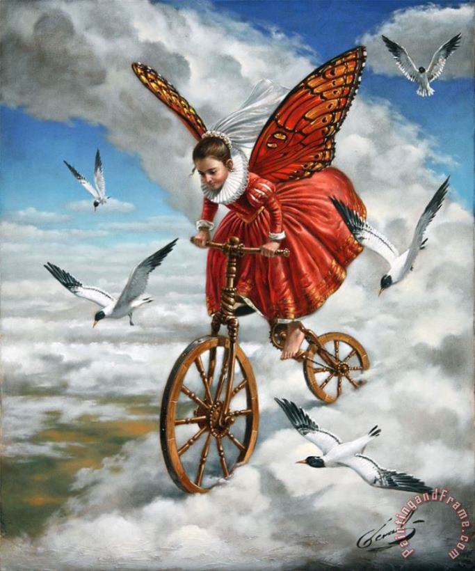 Down to Earth painting - Michael Cheval Down to Earth Art Print