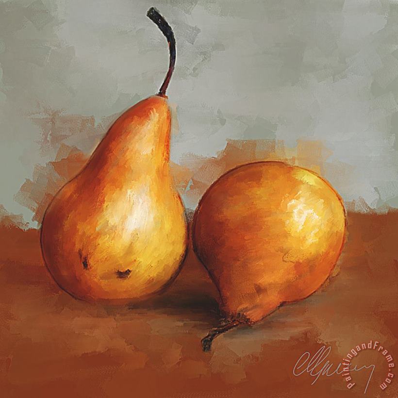 Pears Still Life painting - Michael Greenaway Pears Still Life Art Print