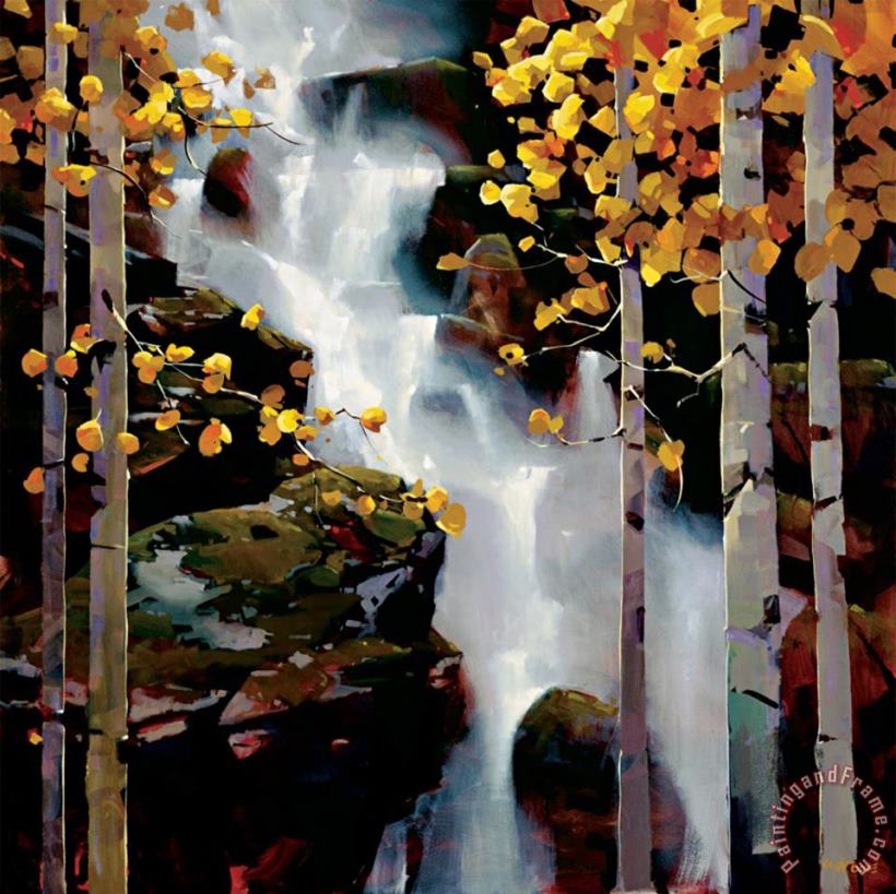 Waterfall painting - Michael O'toole Waterfall Art Print
