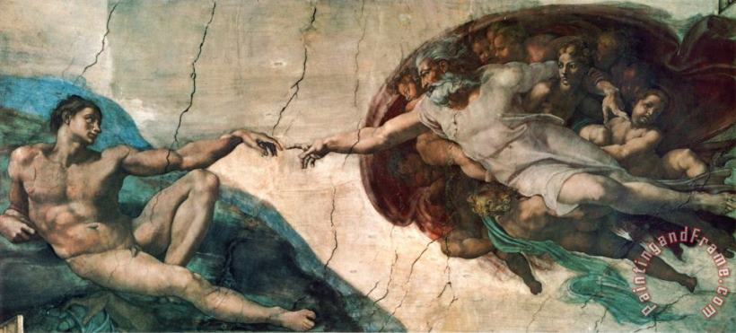 Creation of Adam painting - Michelangelo Buonarroti Creation of Adam Art Print