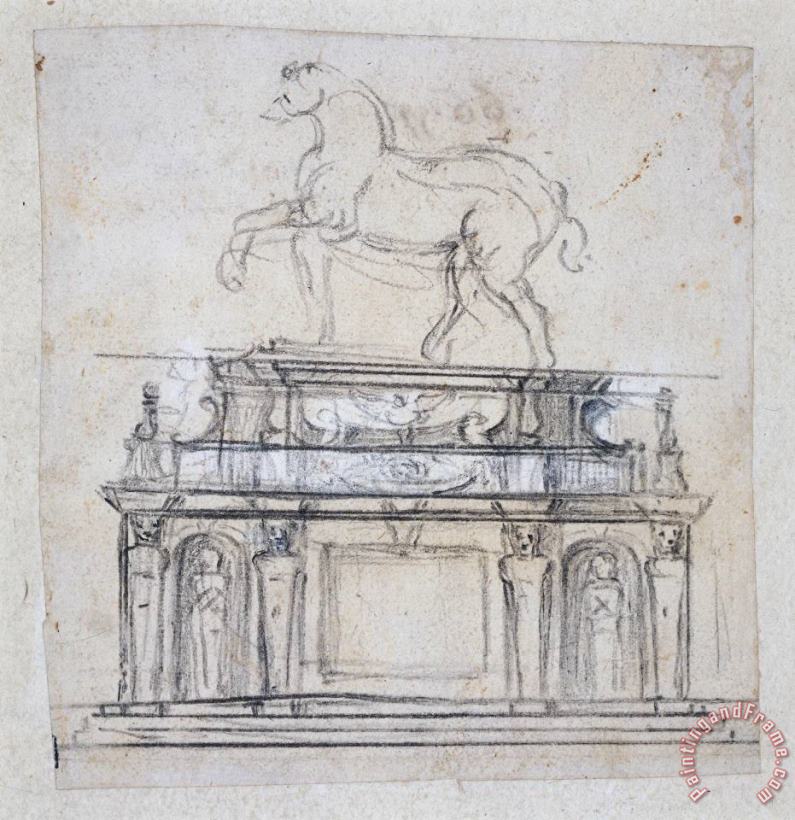 Michelangelo Buonarroti Design for a Statue of Henry II of France Art Print