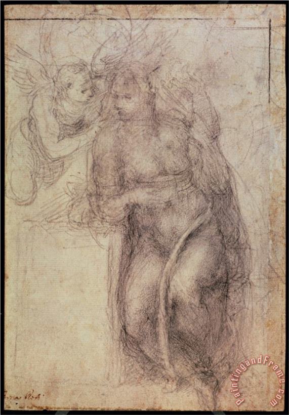 Inv 1895 9 15 516 Recto painting - Michelangelo Buonarroti Inv 1895 9 15 516 Recto Art Print