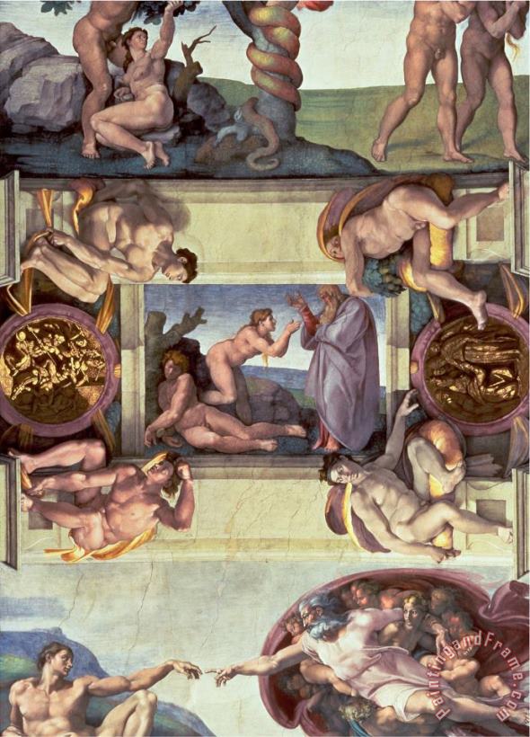Michelangelo Buonarroti Sistine Chapel Ceiling 1508 12 The Creation Of Eve 1510 Post Restoration Painting Sistine Chapel Ceiling 1508 12 The