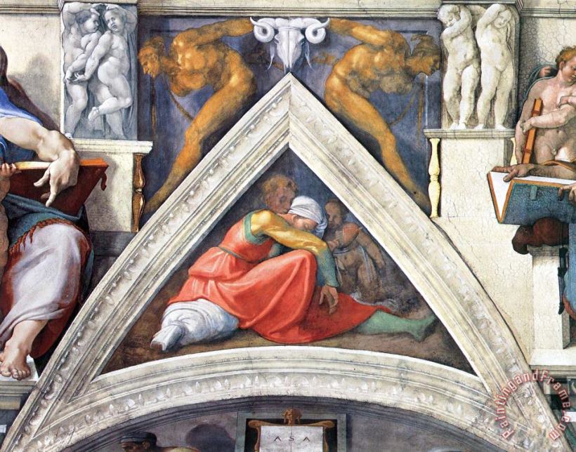 The Ancestors of Christ Asa 1509 painting - Michelangelo Buonarroti The Ancestors of Christ Asa 1509 Art Print