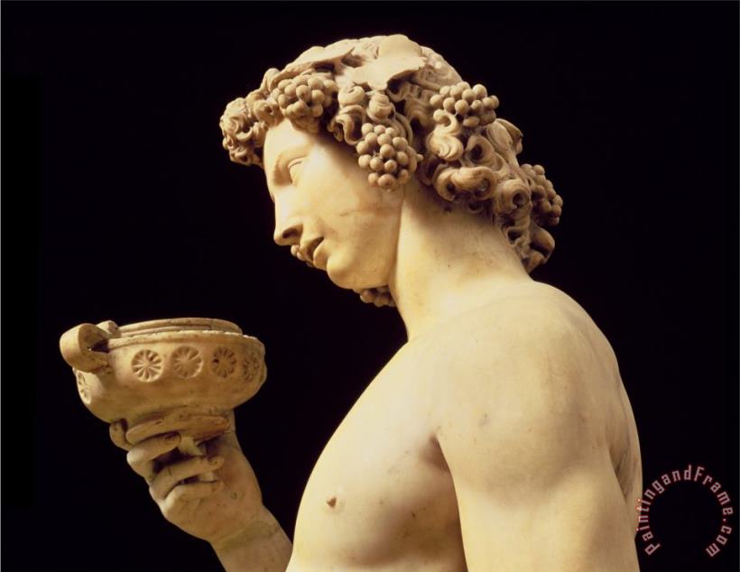 Michelangelo Buonarroti The Drunkenness of Bacchus Detail of His Head Sculpture by Michelangelo Buonarroti Art Painting