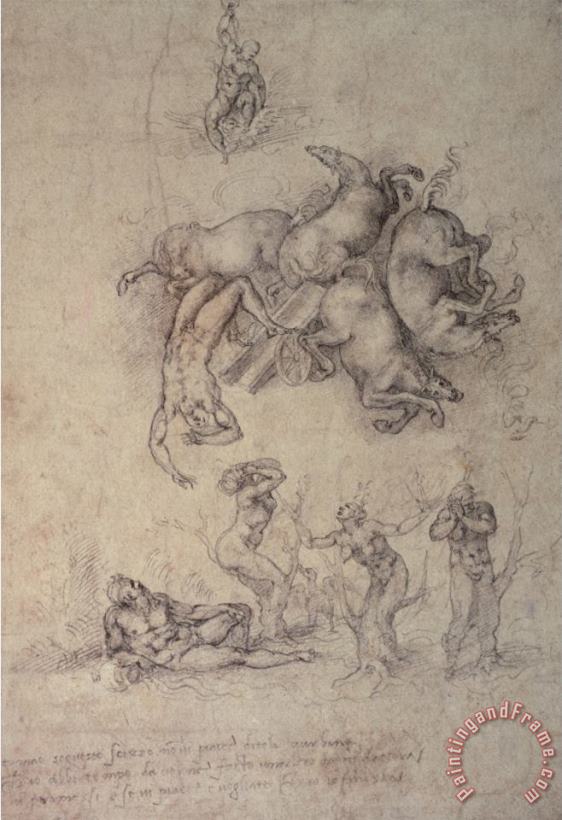 Michelangelo Buonarroti The Fall of Phaethon 1533 Art Print