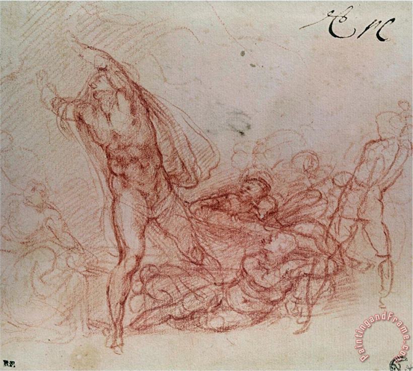 The Resurrection of Christ Circa 1536 38 painting - Michelangelo Buonarroti The Resurrection of Christ Circa 1536 38 Art Print