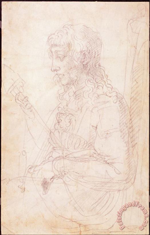 W 40 Sketch of a Female Figure painting - Michelangelo Buonarroti W 40 Sketch of a Female Figure Art Print
